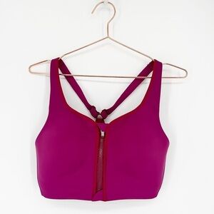 Athleta Purple Advanced Zip Front Bra 36D